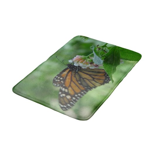 Monarch Vlinder Bloemen Badmat (Gekanteld)
