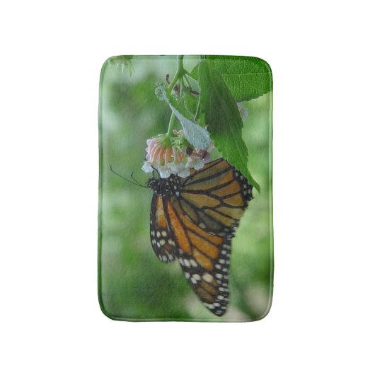 Monarch Vlinder Bloemen Badmat (Voorkant Verticaal)