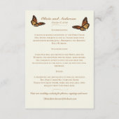 Monarch Vlinder Dahlia Marineblauwe Details Informatiekaartje (Achterkant)