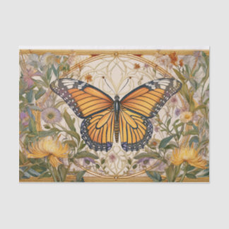 Monarch vlinder elegantie, wilde bloemen & goud tissuepapier