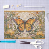 Monarch vlinder elegantie, wilde bloemen & goud tissuepapier (Craft)
