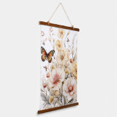  Monarch Vlinder en Bloemen Hangend Wandkleed (Gebogen)