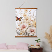  Monarch Vlinder en Bloemen Hangend Wandkleed (Slaapkamer)