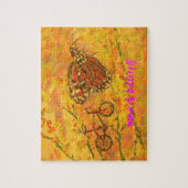 monarch vlinder en fietskunst legpuzzel (Verticaal)