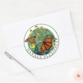 Monarch Vlinder en Zwarte Eyed Susan Rudbeckia Ronde Sticker (Envelop)