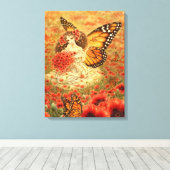 Monarch Vlinder Fairy Canvas Print (Insitu (Houten vloer))