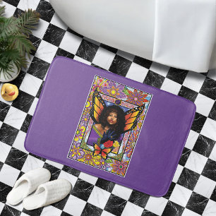 Monarch vlinder fee Paarse bloemen Badmat