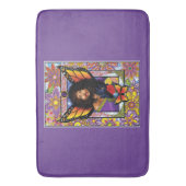 Monarch vlinder fee Paarse bloemen Badmat (Voorkant Verticaal)