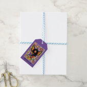 Monarch vlinder fee Paarse bloemen Cadeaulabel (Met Touw)