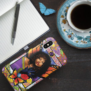 Monarch vlinder fee Paarse bloemen Case-Mate iPhone Case