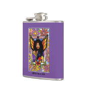 Monarch vlinder fee Paarse bloemen Heupfles (Links)