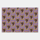 Monarch vlinder fee Paarse bloemen Inpakpapier Vel (Voorkant 3)