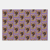 Monarch vlinder fee Paarse bloemen Inpakpapier Vel (Voorkant 2)