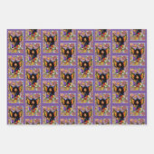 Monarch vlinder fee Paarse bloemen Inpakpapier Vel (Voorkant)