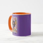 Monarch vlinder fee Paarse bloemen Mok (Voorkant links)