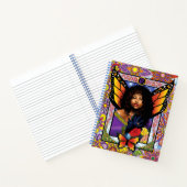 Monarch vlinder fee Paarse bloemen Notitieboek (Binnen)