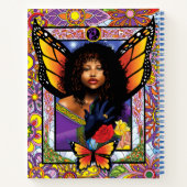 Monarch vlinder fee Paarse bloemen Notitieboek (Achterkant)