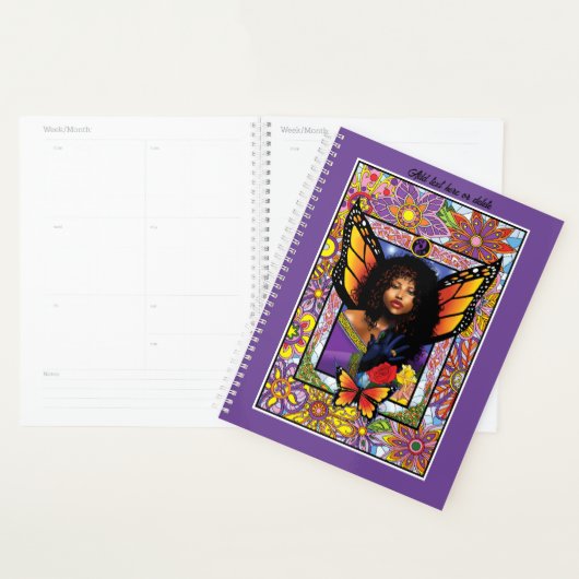 Monarch vlinder fee Paarse bloemen Planner (Display)