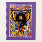 Monarch vlinder fee Paarse bloemen Planner (Voorkant)