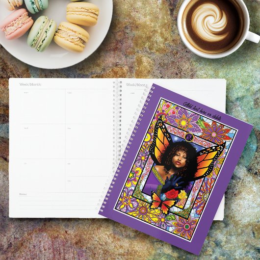 Monarch vlinder fee Paarse bloemen Planner
