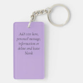 Monarch vlinder fee Paarse bloemen Sleutelhanger (achterkant)