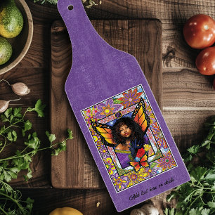 Monarch vlinder fee Paarse bloemen Snijplank