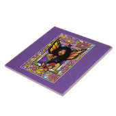 Monarch vlinder fee Paarse bloemen Tegeltje (Zijkant)