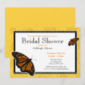 Monarch vlinder geel bruids douche uitnodigingen (Voorkant / Achterkant)