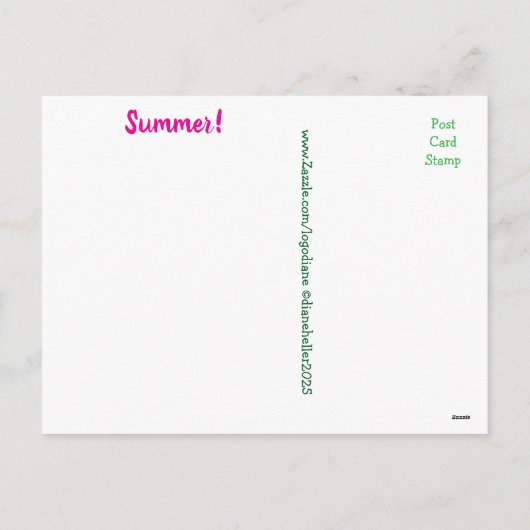 Monarch vlinder, geel primrose briefkaart ©️dh (Achterkant)