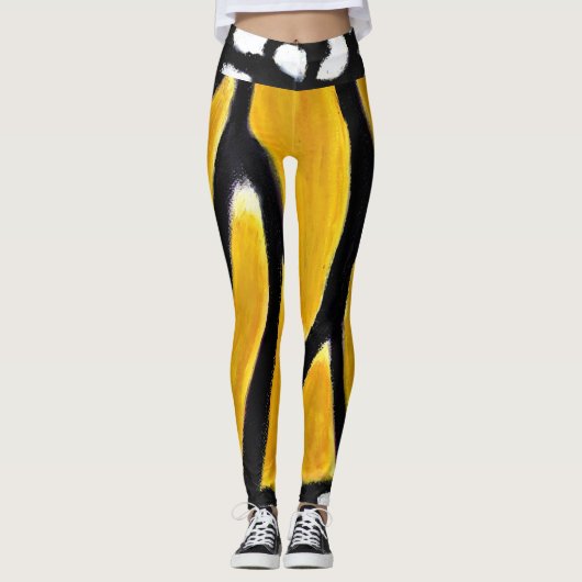Monarch vlinder geïnspireerde Leggings (Voorkant)