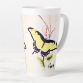 monarch vlinder gepersonaliseerde naam latte mok (Rechterhoek)