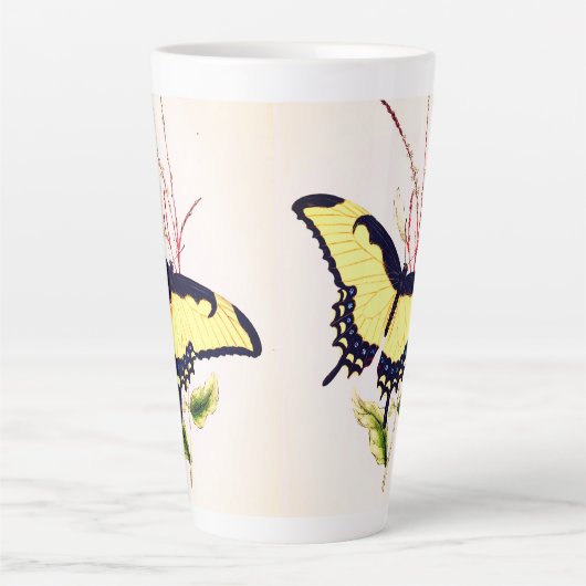 monarch vlinder gepersonaliseerde naam latte mok (Voorkant)