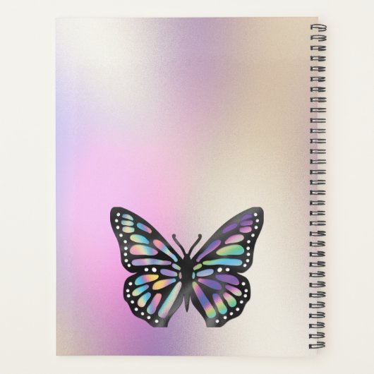 Monarch vlinder holografie vleugels zomer natuur planner (Achterkant)