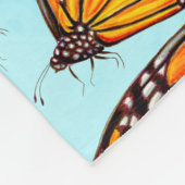 Monarch Vlinder Illustratie op Wolken Fleece Deken (Hoek)