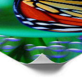 Monarch vlinder in een bubbel Abstracte Natuur kun Poster (Hoek)
