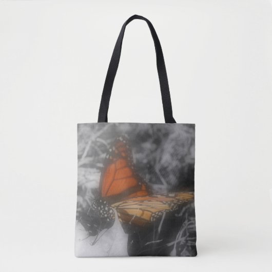 Monarch vlinder in gedeeltelijke kleur tote bag (Voorkant)
