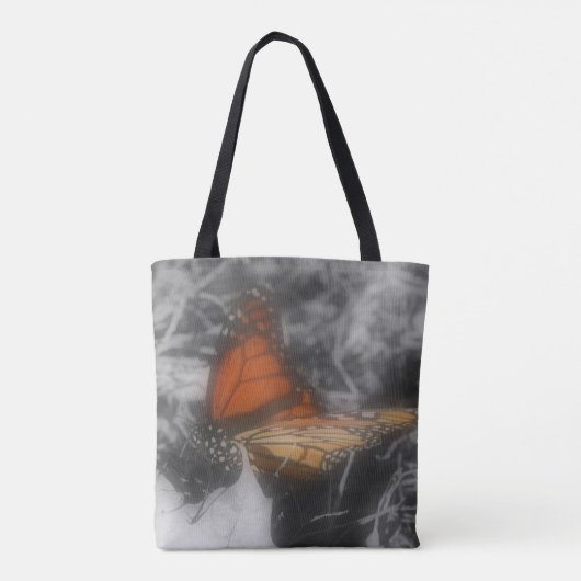 Monarch vlinder in gedeeltelijke kleur tote bag (Achterkant)