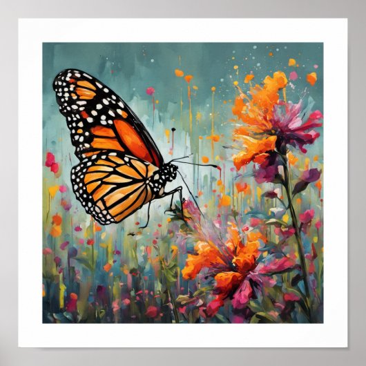 Monarch vlinder ingelijste foto poster (Voorkant)