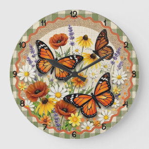 Monarch Vlinder Jute Bloei Grote Klok