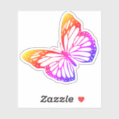 Monarch Vlinder Kleurrijk Ombre silhouet Sticker (Vel)
