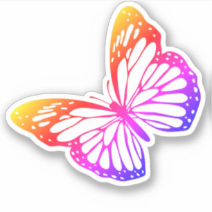 Monarch Vlinder Kleurrijk Ombre silhouet Sticker