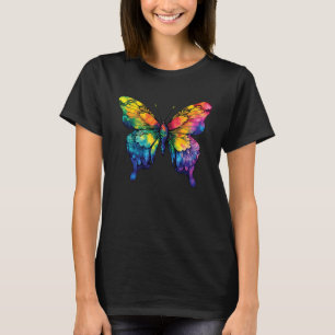 Monarch vlinder Kleurrijke regenboog vlinder vrou T-shirt