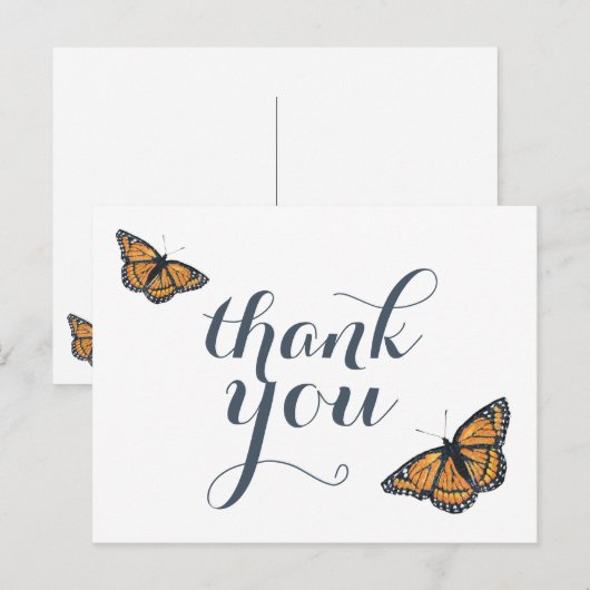 monarch vlinder kunst dank u briefkaart (Voorkant / Achterkant)