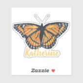  Monarch Vlinder Kunstwerk met Naam Sticker (Vel)