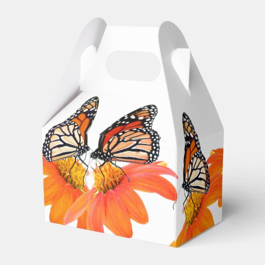 Monarch vlinder Mexicaanse zonnebloem bloemen bloe Bedankdoosjes (Achterkant)