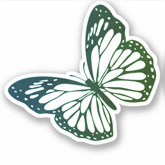 Monarch vlinder omtrek silhouet sticker (Voorkant)