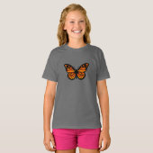 Monarch Vlinder Ontwerp - Meisjes Basic T-Shirt (Voorkant volledig)