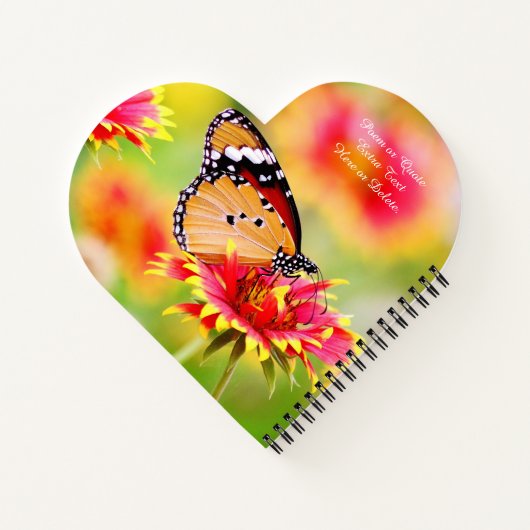 Monarch vlinder op bloem, naam Monogram Jaar Notitieboek (Achterkant)