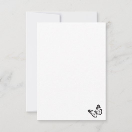 Monarch vlinder op een Oranje Lily Flat Bedankkaart (Achterkant)