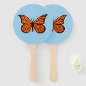 Monarch Vlinder op Hand Fan Handwaaier (Voorkant en achterkant)